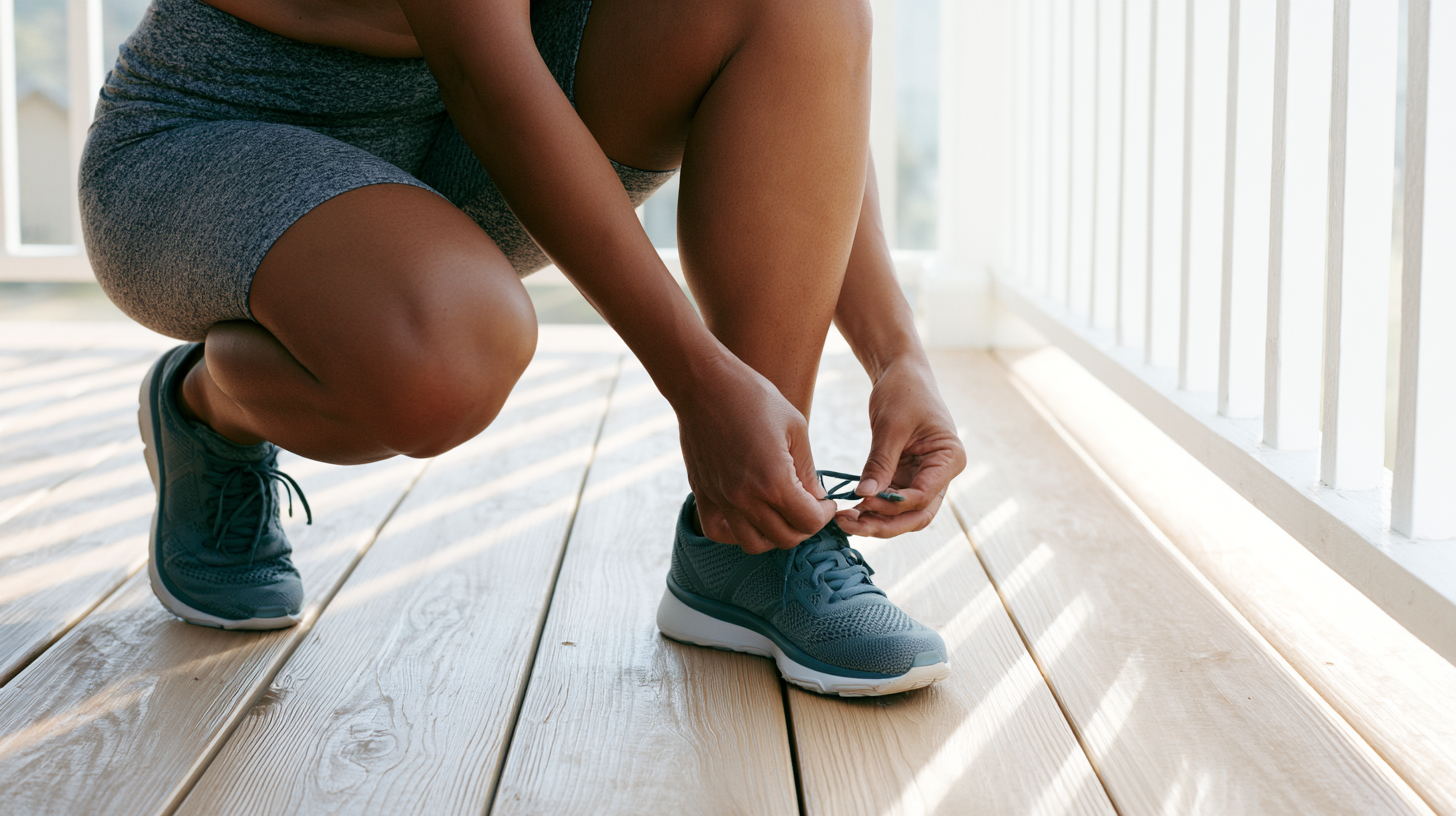 A person running outdoors in morning light
