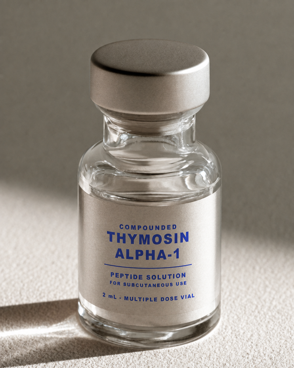Compounded Thymosin Alpha-1 vial, labeled in milligrams